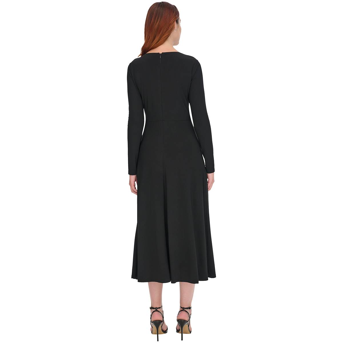 Womens Tommy Hilfiger Long Sleeve Jersey A-Line Midi Dress