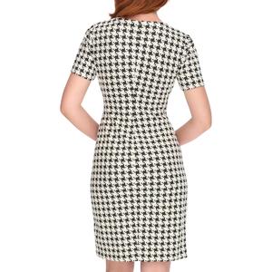 Womens Tommy Hilfiger Short Sleeve Houndstooth Asymmetric Dress alternate view