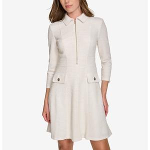 Womens Tommy Hilfiger Long Sleeve Boucle Fit & Flare Dress alternate view