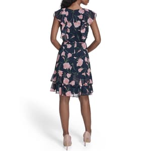 pink corset midi dress Rosette Papillon Corset Dress Teuta Matoshi