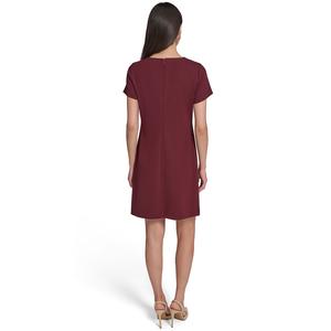 Womens Tommy Hilfiger Short Sleeve Solid Crepe Sheath Dress alternate view