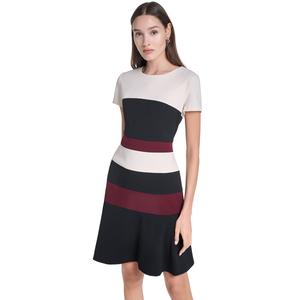 Womens Tommy Hilfiger Color Block Crepe A-Line Dress