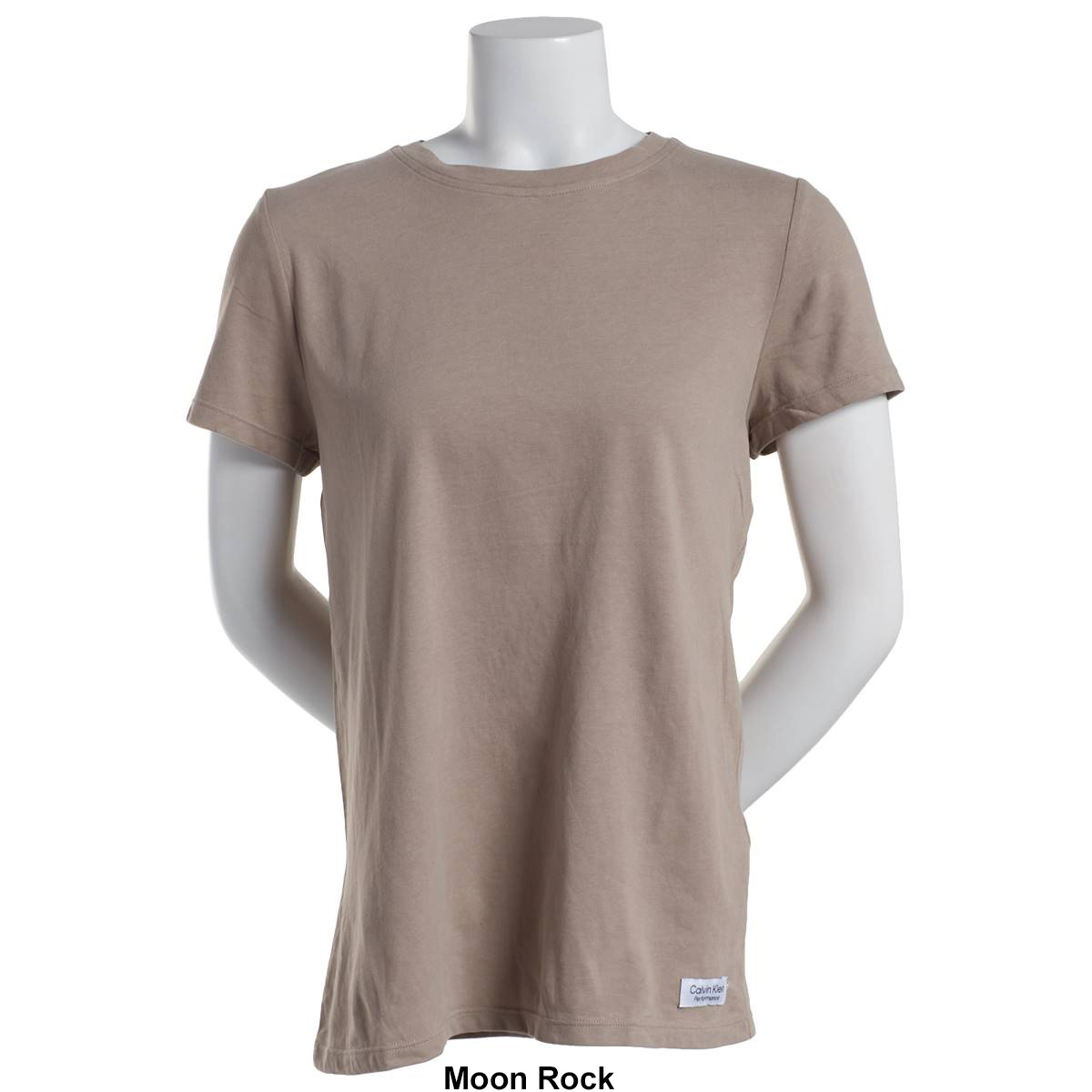 Womens Calvin Klein Performance Crew Neck Carbon Peach Tee