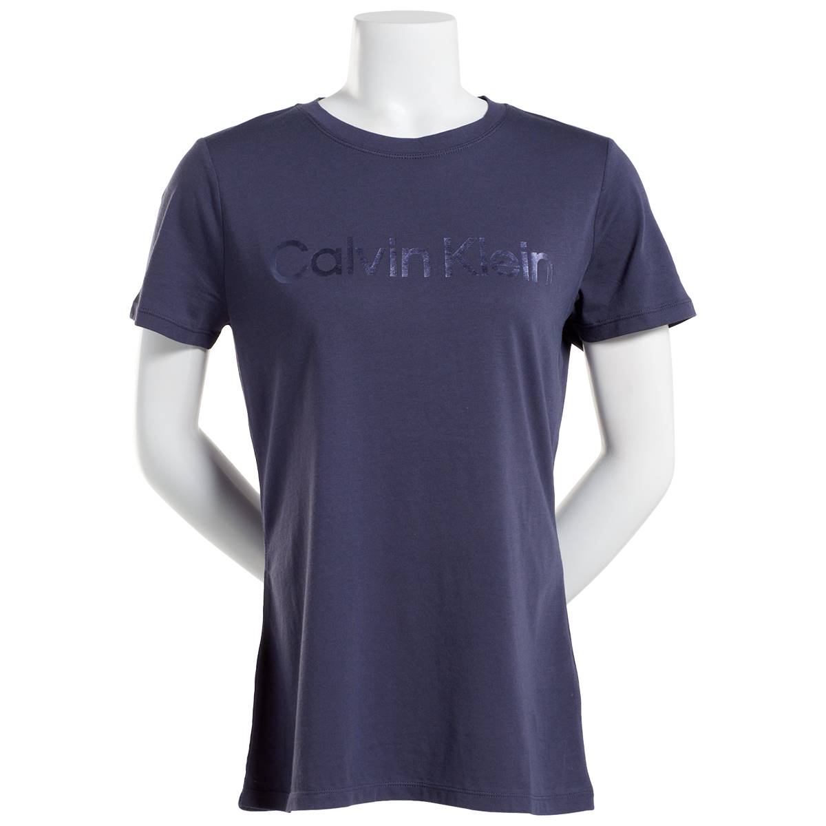 Womens Calvin Klein Performance Metallic Logo Short Sleeve Tee