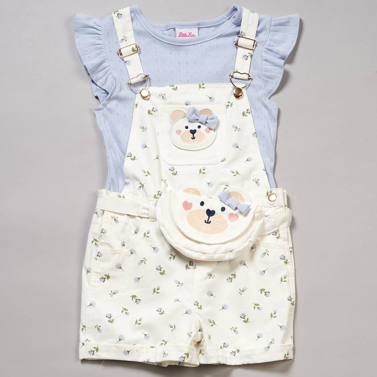 Girls 7-12 Little LassR Flutter Sleeve Top w Bear Bag Jumper 17$