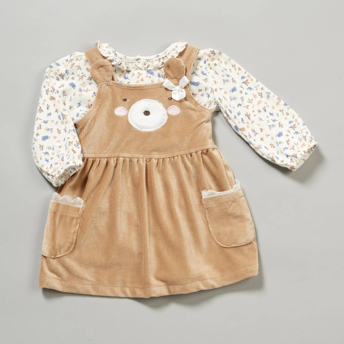Baby Girl (12-24M) Little Lass Teddy Bear Dress Set