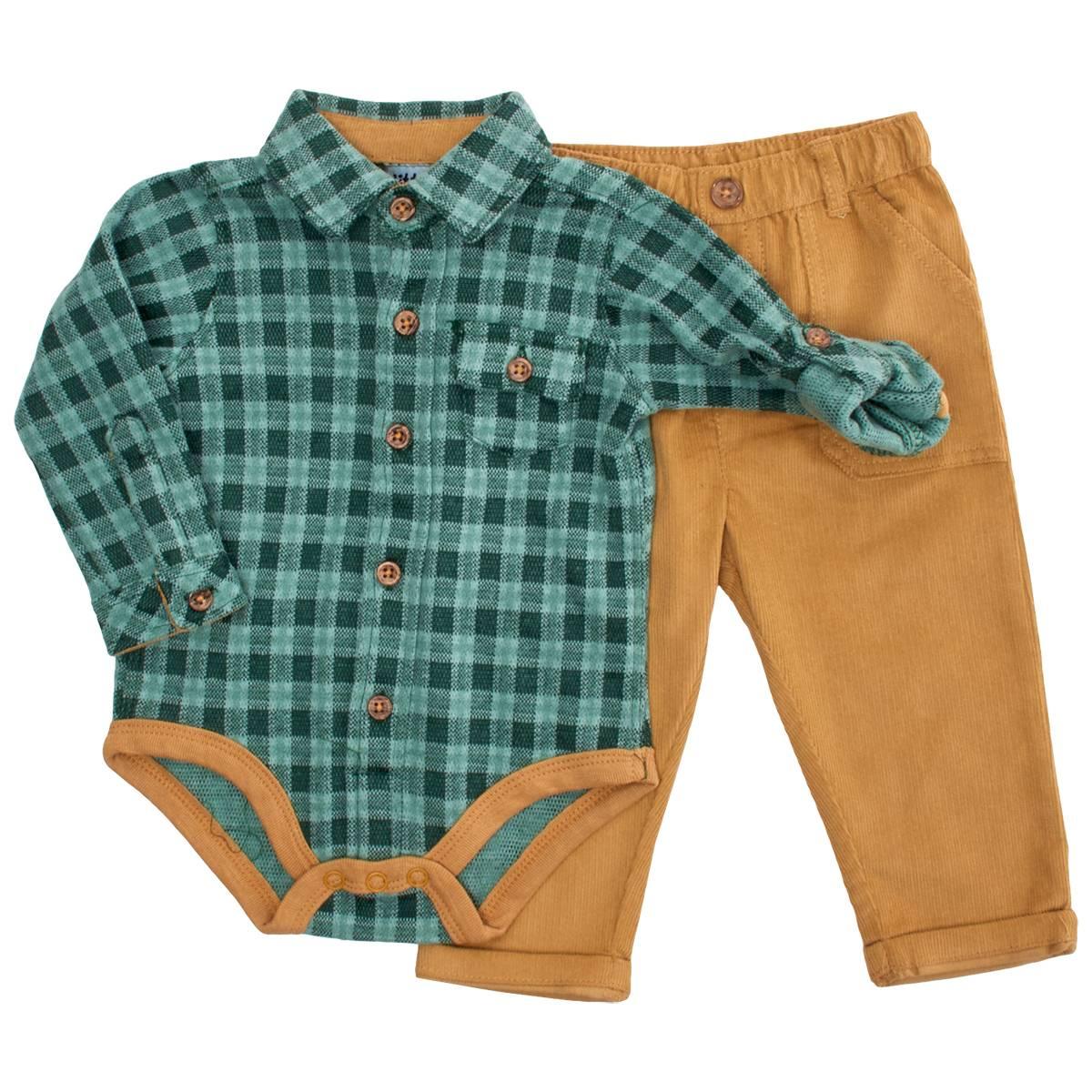 Baby Boy (NB-3M) Little Lad(R) Roll Sleeve Bodysuit & Pants Set