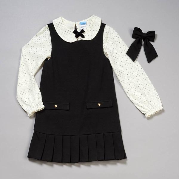 Girls (4-6x) Draper James 2pc. Pleated Jumper w/ Dot Top