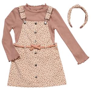 Girls (4-6x) Little Lass(R) 2pc. Leopard Corduroy Jumper w/ Top