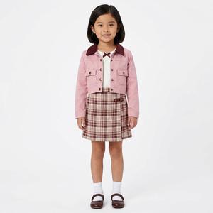 Girls (4-6x) Little Lass(R) 2pc. Twill Jacket w/ Plaid Skirt Dress