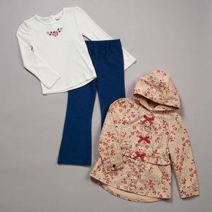 Girls (4-6x) Little Lass(R) 3pc. Floral Jacket w/ Top & Denim Pants