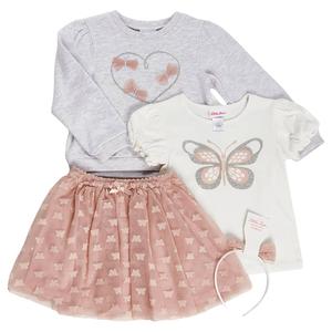 Girls (4-6x) Little Lass(R) 3pc. Butterfly Top/Tee & Skort Set alternate view