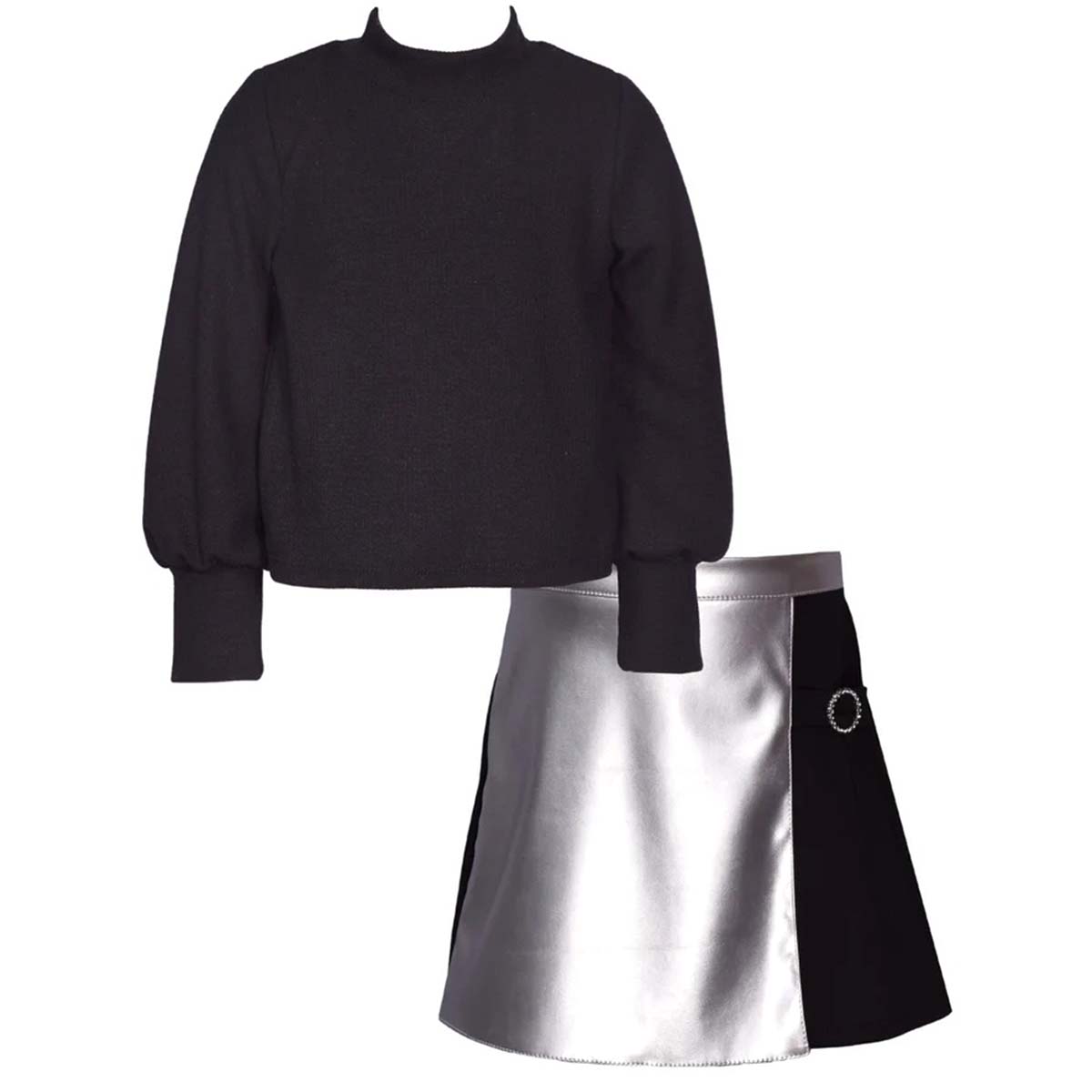 Girls (7-16) Bonnie Jean Sweater & Metallic Skirt Set