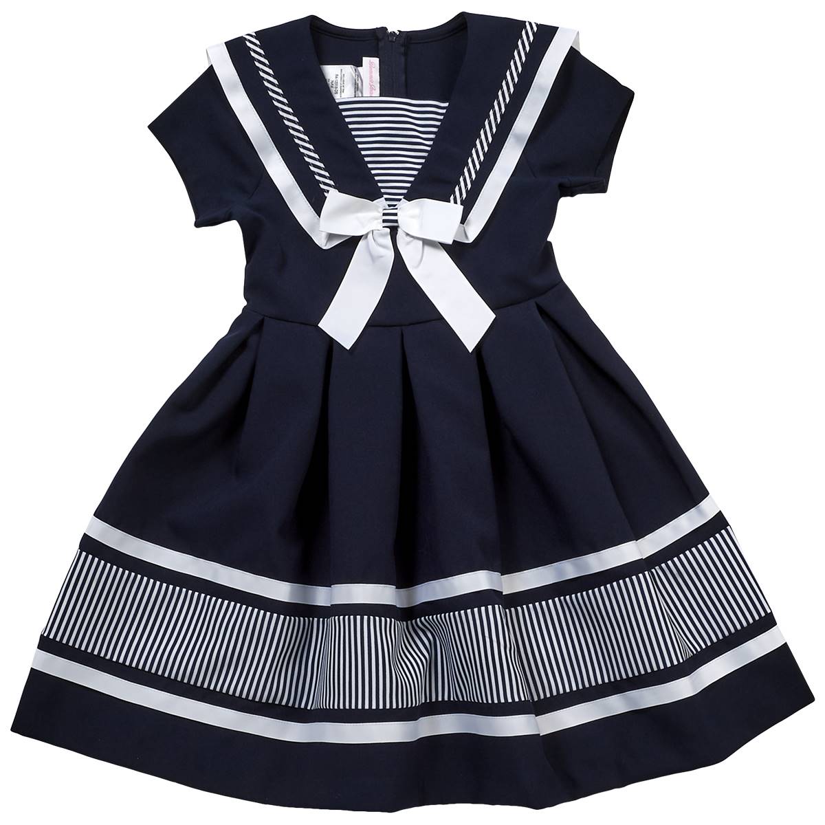 Girls (7-16) Bonnie Jean Nautical A-Line Dress W/Sailor Collar