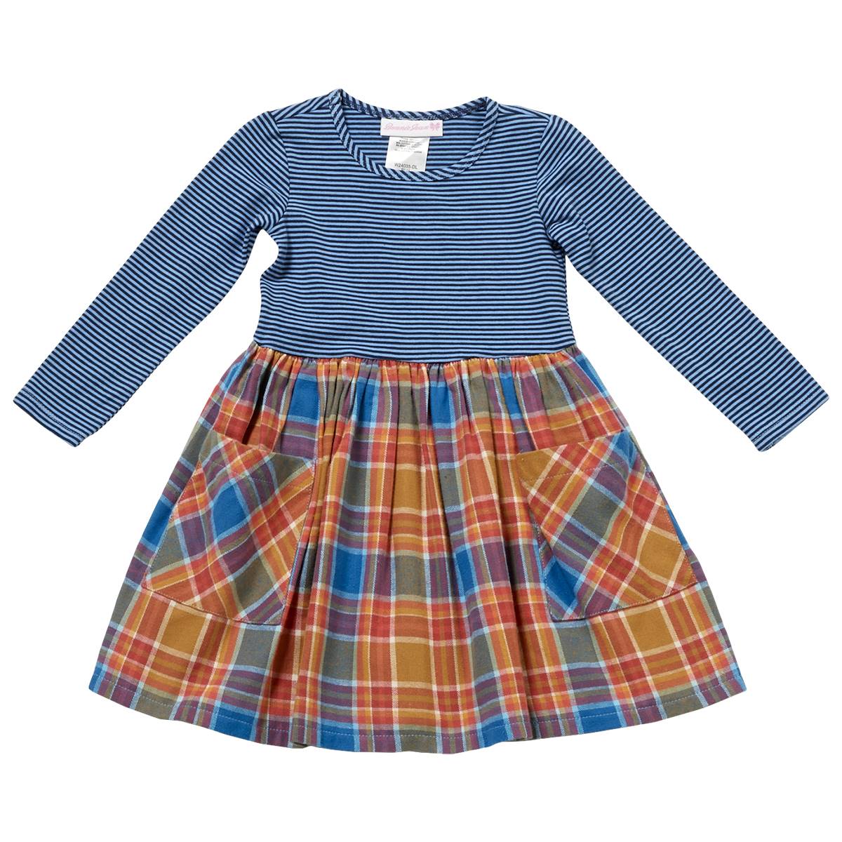 Toddler Girl Bonnie Jean Stripes & Plaid A-Line Dress
