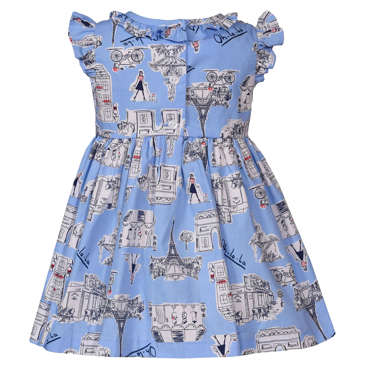 Girls (4-6x) Bonnie Jean Poplin Paris Theme Smocked Dress