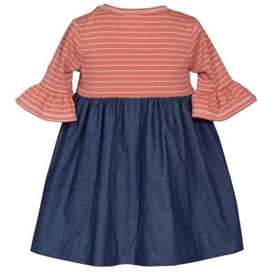 Girls (4-6x) Bonnie Jean Stripe & Floral Embroidered Denim Dress alternate view