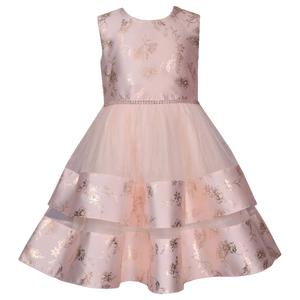 Girls (4-6x) Bonnie Jean Floral Foiled Bodice Double Skirt Dress alternate view