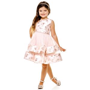 Girls (4-6x) Bonnie Jean Floral Foiled Bodice Double Skirt Dress