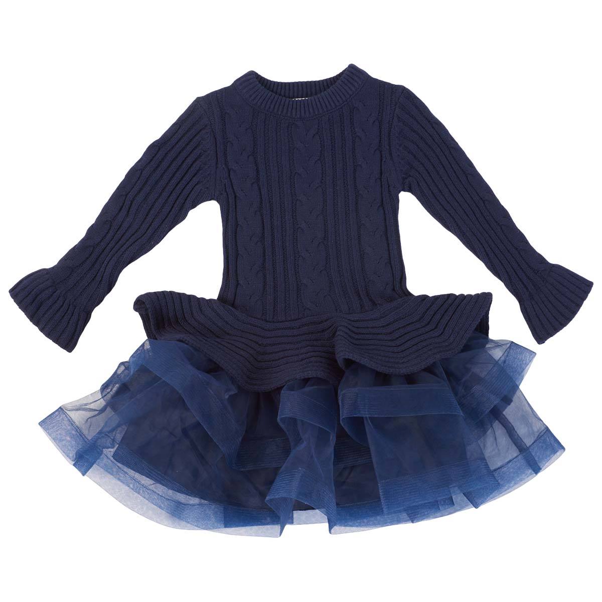 Girls (4-6x) Bonnie Jean Cable Sweater Dress w/ Horsehair