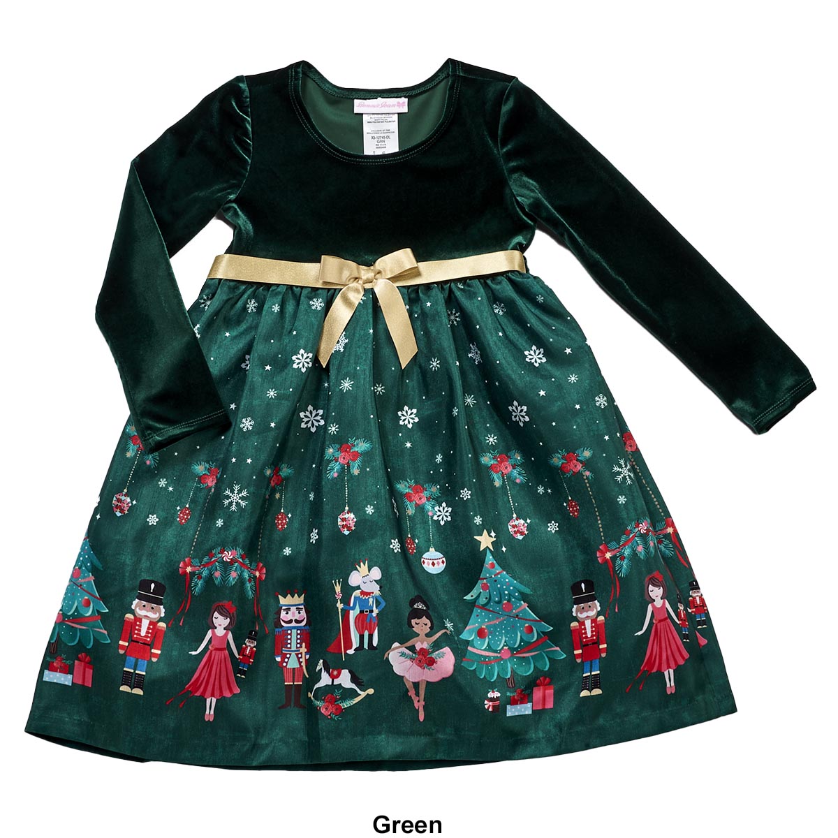 Girls (4-6x) Bonnie Jean Velvet Drop Waist Nutcracker Dress