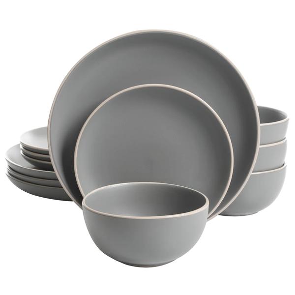 Gibson Home Rockaway 12pc. Dinnerware Set - Matte Grey