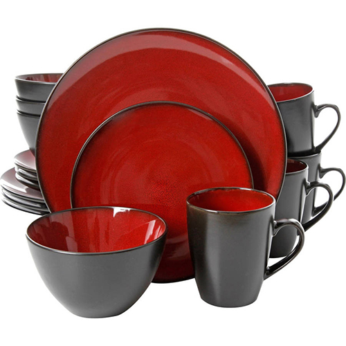 Soho Red Round 16pc. Dinnerware Set