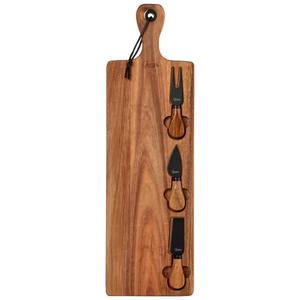 Gracious Dining Acacia Wood Board with Cheese Knife