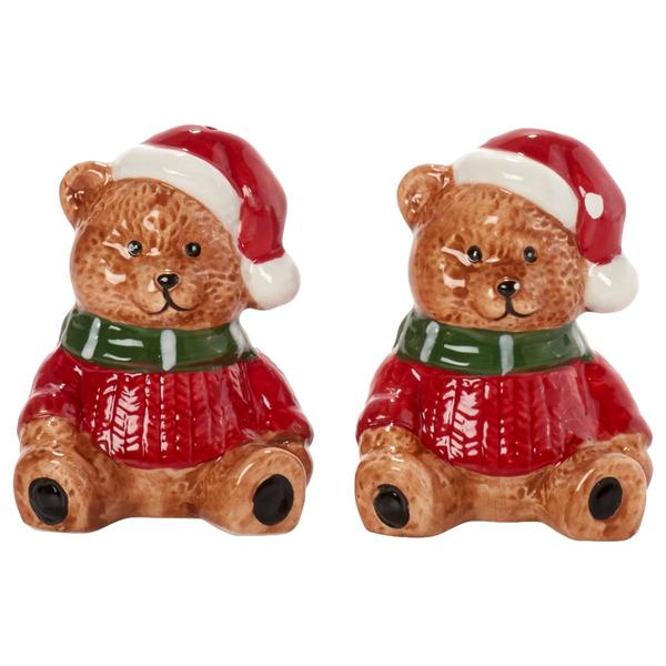 Godinger Lil Shakies Overalls Bear Holiday Salt& Pepper Shakers