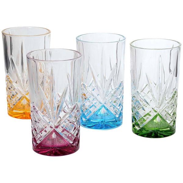 Godinger Dublin Rainbow Highball Glasses - Set of 4