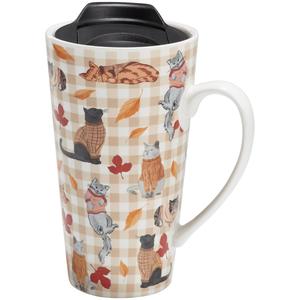 Godinger All Over Cats Fall Travel Mug