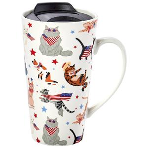 Godinger Cat Americana Travel Mug