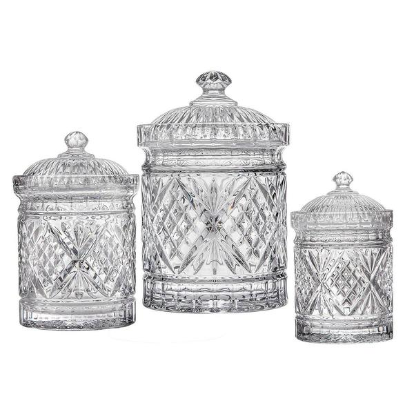 Godinger Dublin Crystal Canisters - Set of 3