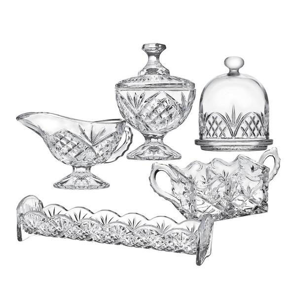 Godinger Dublin Crystal 5pc. Host & Server Set