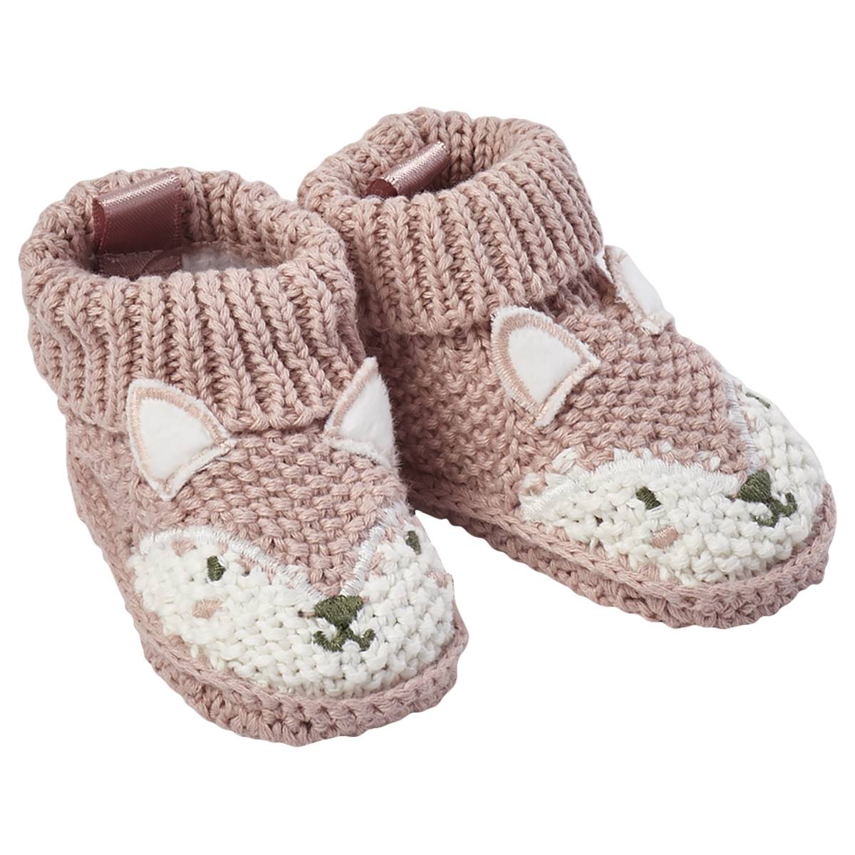 Baby Girl (NB) Just One You(R)  Fox Knit Slippers
