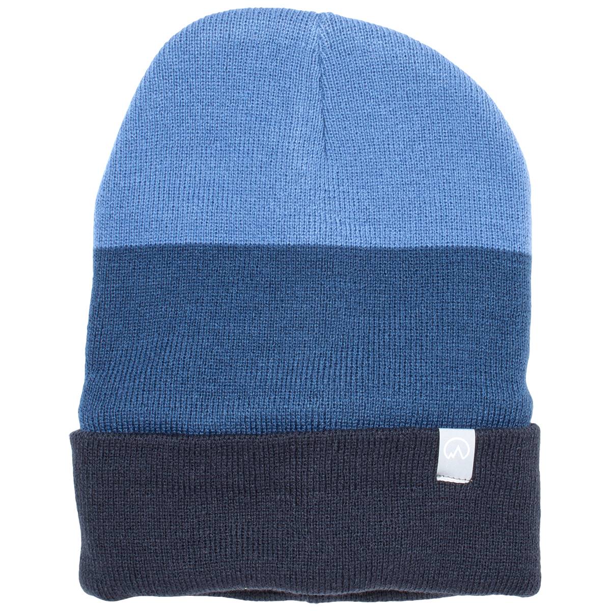 Mens Polar Extreme Color Block Sherpa Lined Cuffed Hat - Blue