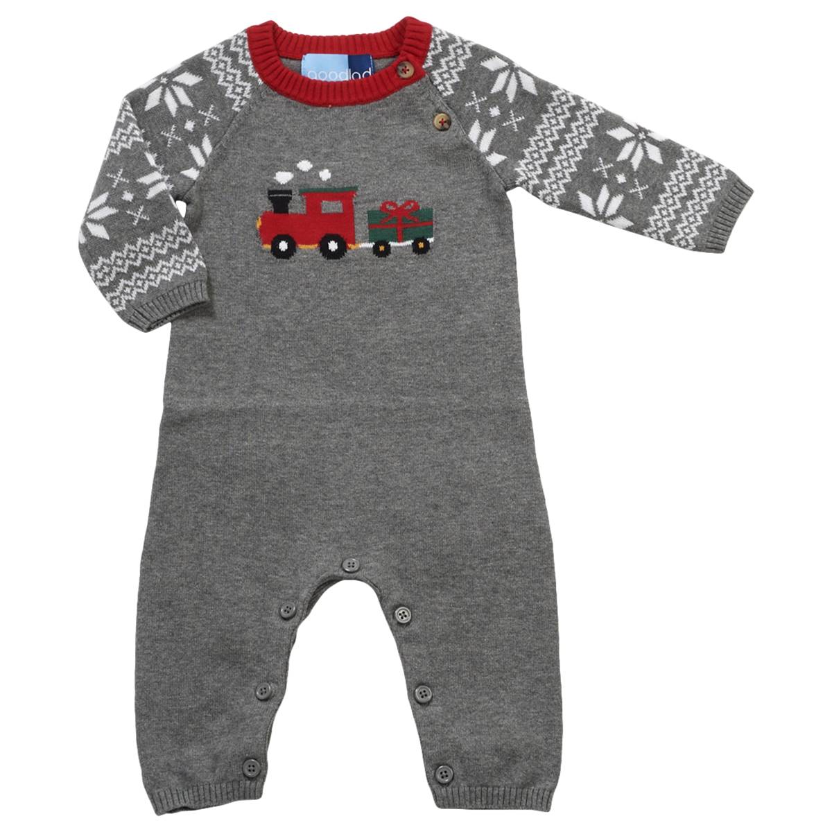 Baby Boy (3-9M) Good Lad Sweater Knit Fair Isle Train Jumpsuit