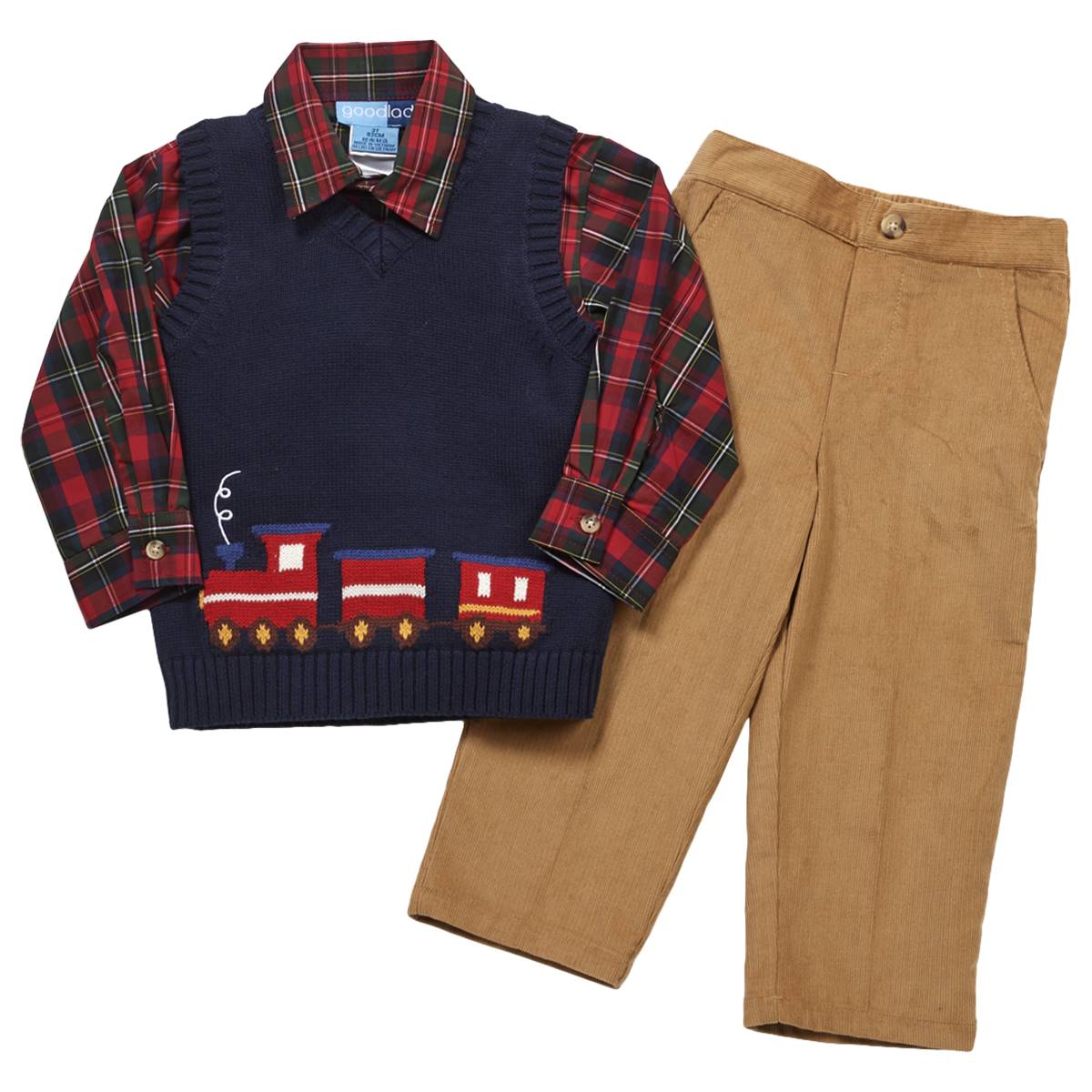 Toddler Boy Good Lad 3pc. Train Sweater & Pants Set W/Vest