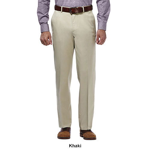 Mens Haggar(R) Premium No Iron Khaki Classic Fit Flat Front Pants