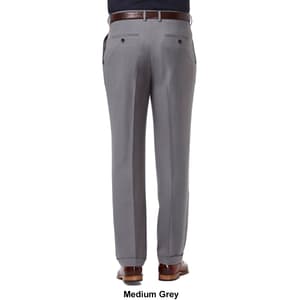 Haggar Men's Premium Comfort Stretch Classic-Fit Solid Pleated Dress Pants - Med Khaki