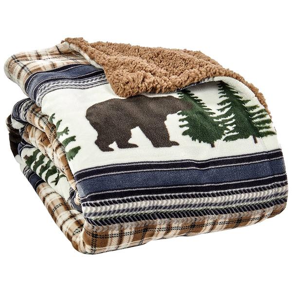 Mountain Ridge Highland Trail Reversible Sherpa Throw