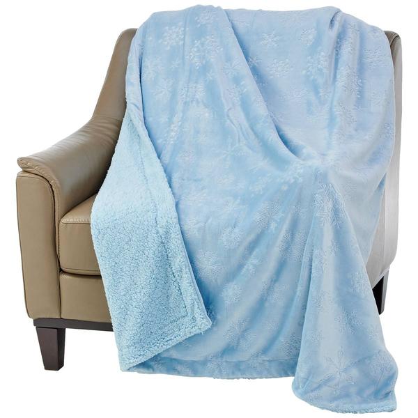 Mountain Ridge Snowflake Holiday Embossed Throw
