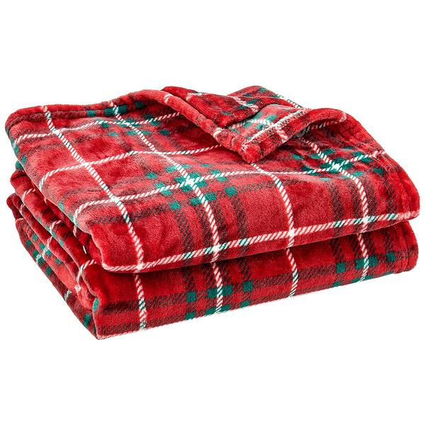 Ashley Cooper(tm) Red Tartan Plush Throw alternate view