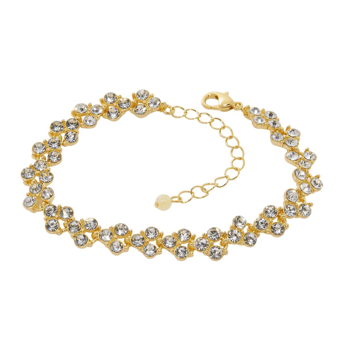 Design Collection Gold-Tone CZ Station Bracelet