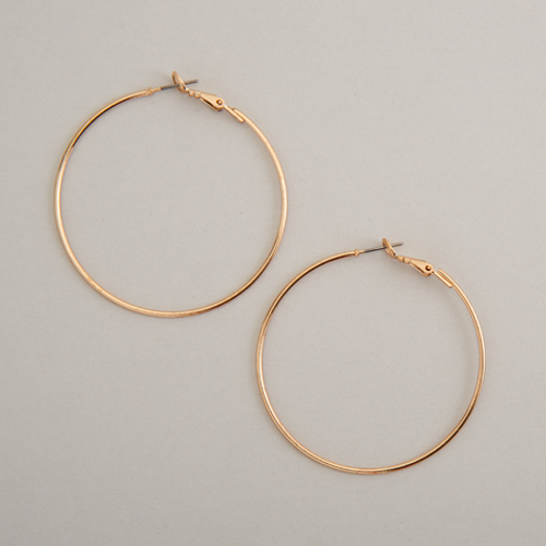 Design Collection Polished Gold-Tone Thin Large Hoops