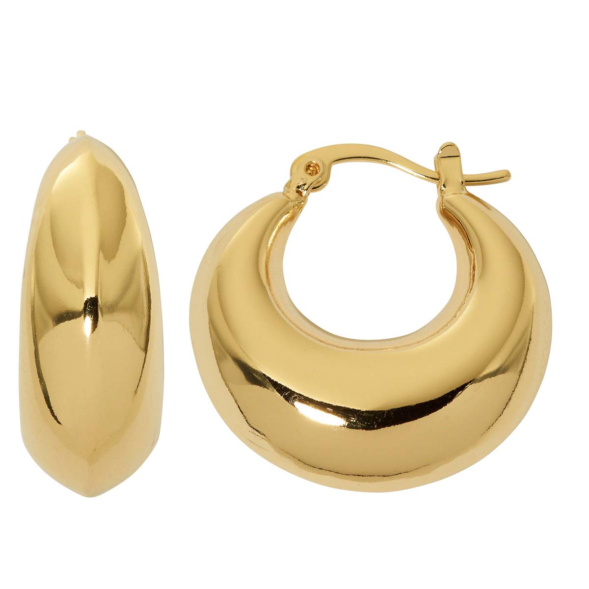 Design Collection Gold-Tone Gypsy Click-Top Hoop Earrings