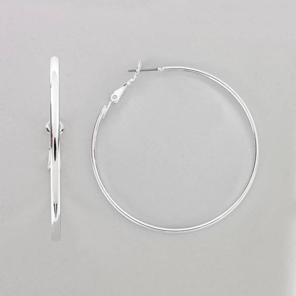 Design Collection Silver Medium Hoop Earrings
