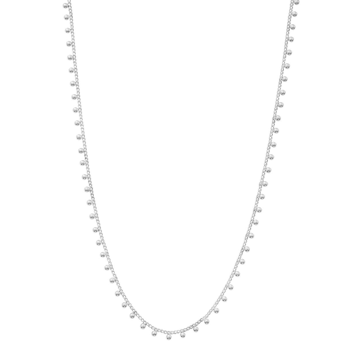 Design Collection Silver-Tone Beaded Chain Necklace