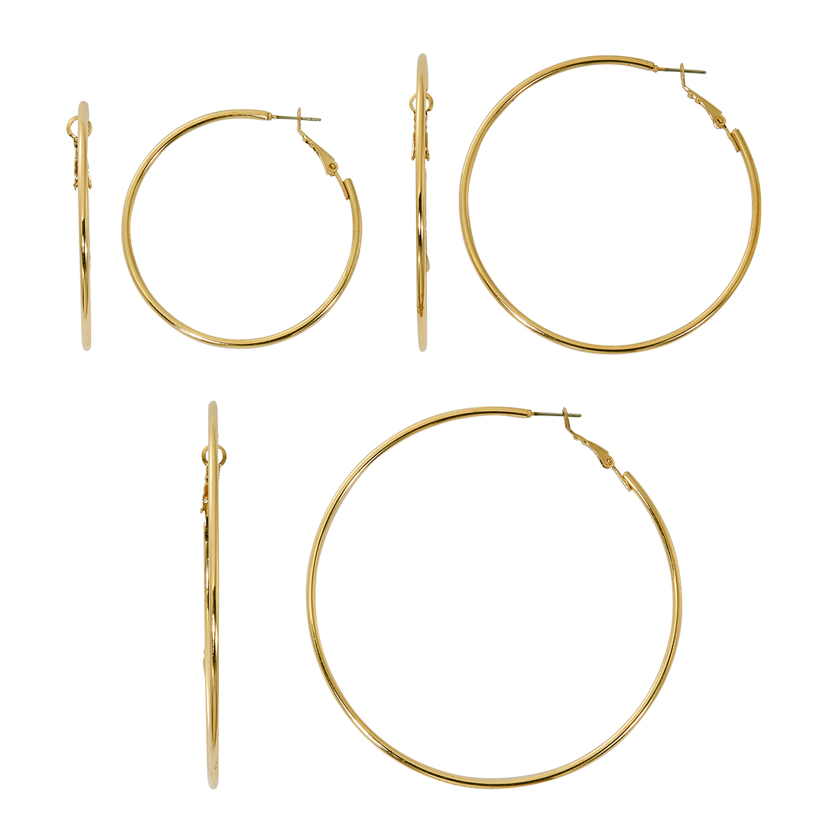 Design Collection Gold-Tone Graduated Hoop Earrings Set