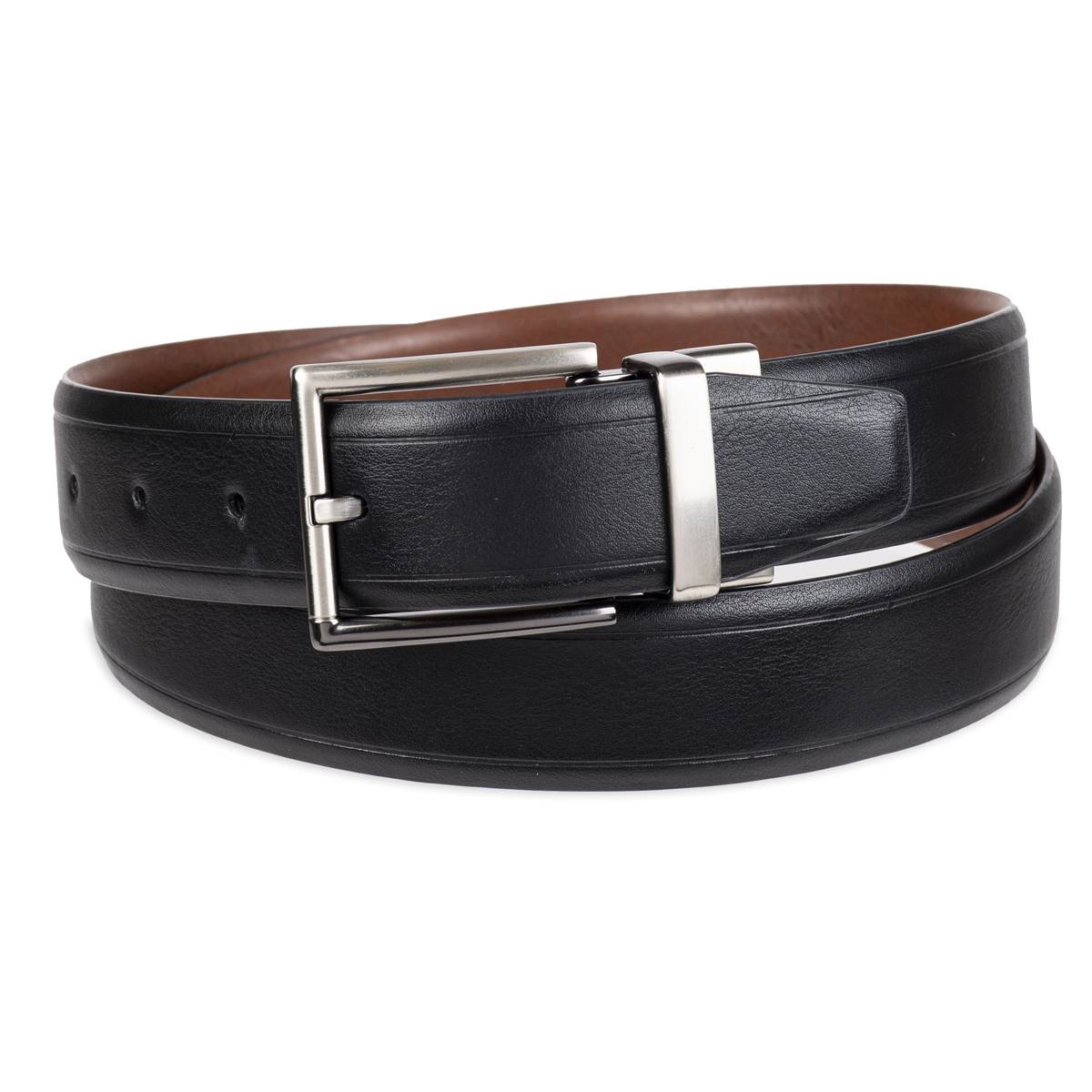 Mens Kenneth Cole(R) Reaction(tm) Embossed Stripes Reversible Belt